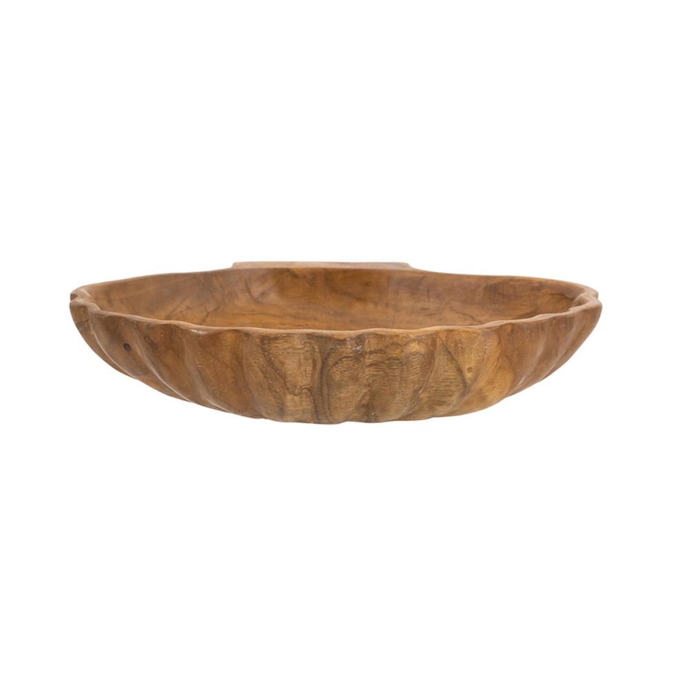 Artekko Woody Καφέ Διακοσμητική Πιατέλα από Ξύλο Teak (30x25x3)cm