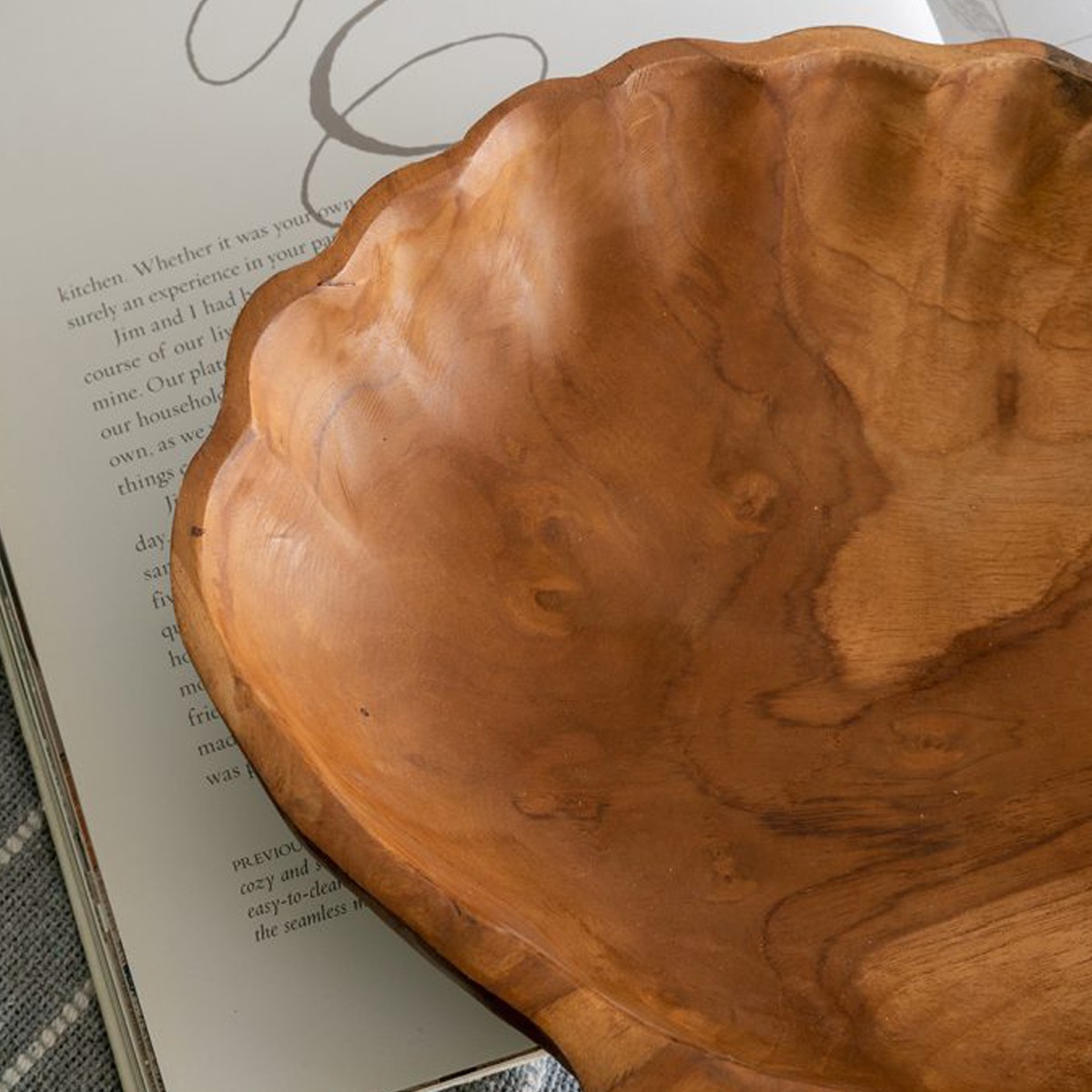 Artekko Woody Καφέ Διακοσμητική Πιατέλα από Ξύλο Teak (30x25x3)cm