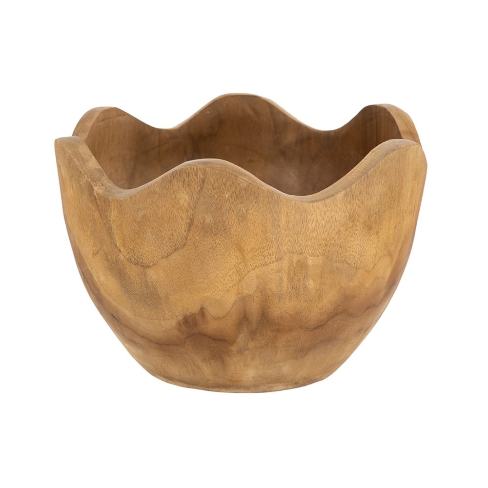 Artekko Woody Καφέ Διακοσμητικό Μπολ από Ξύλο Teak (26x26x14)cm