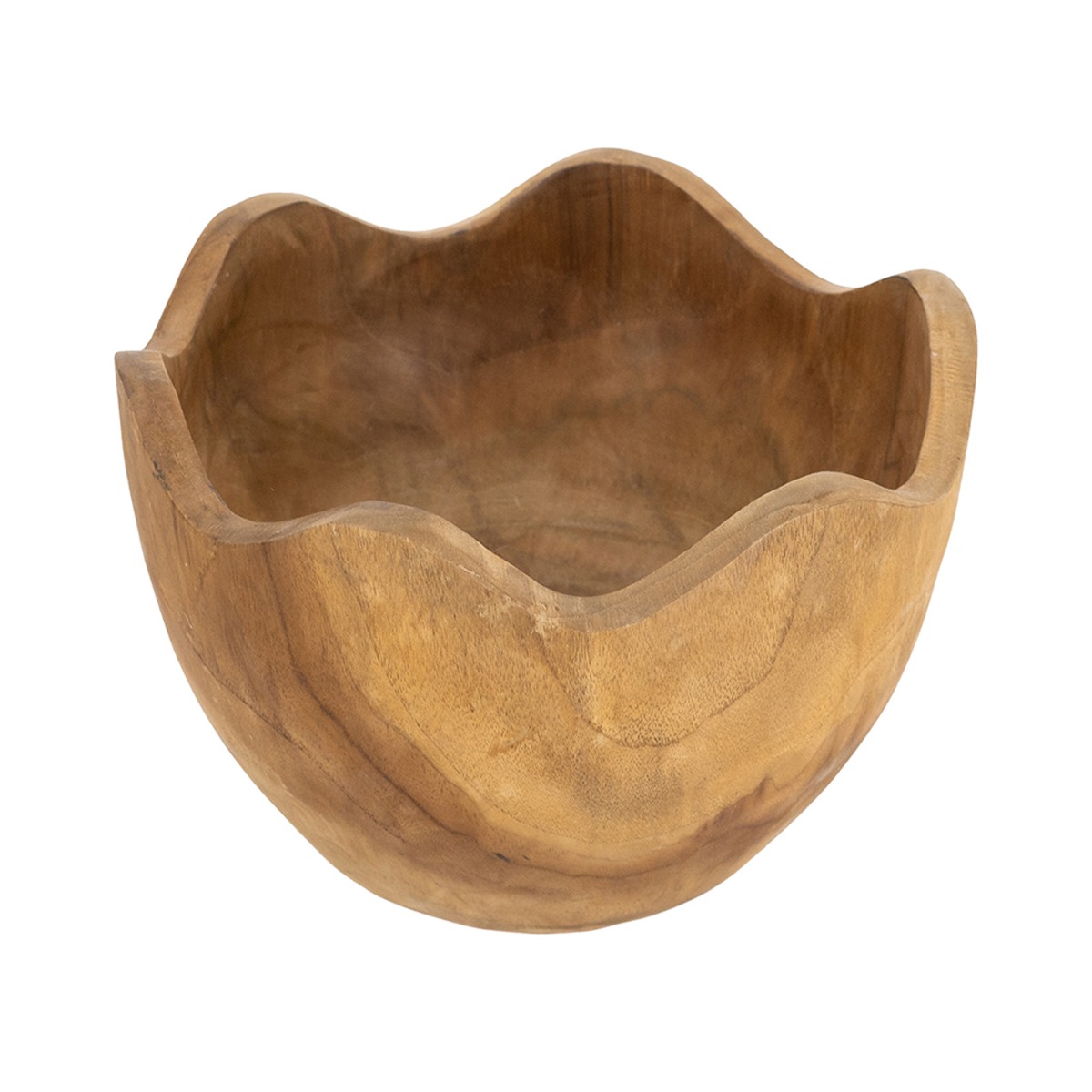 Artekko Woody Καφέ Διακοσμητικό Μπολ από Ξύλο Teak (26x26x14)cm