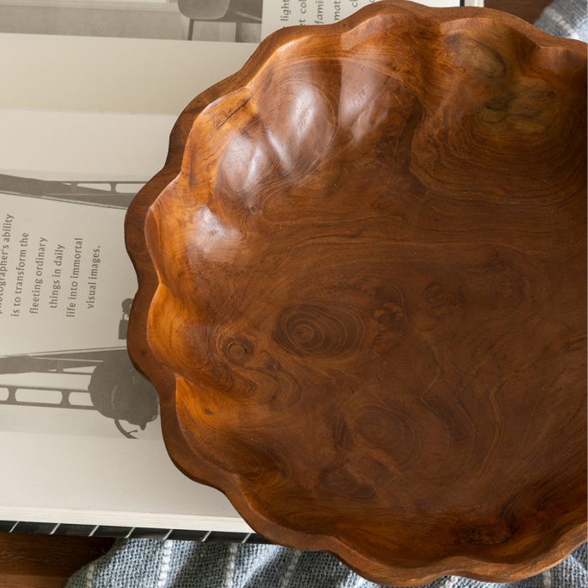 Artekko Woody Καφέ Διακοσμητική Πιατέλα από Ξύλο Teak (25x25x6)cm