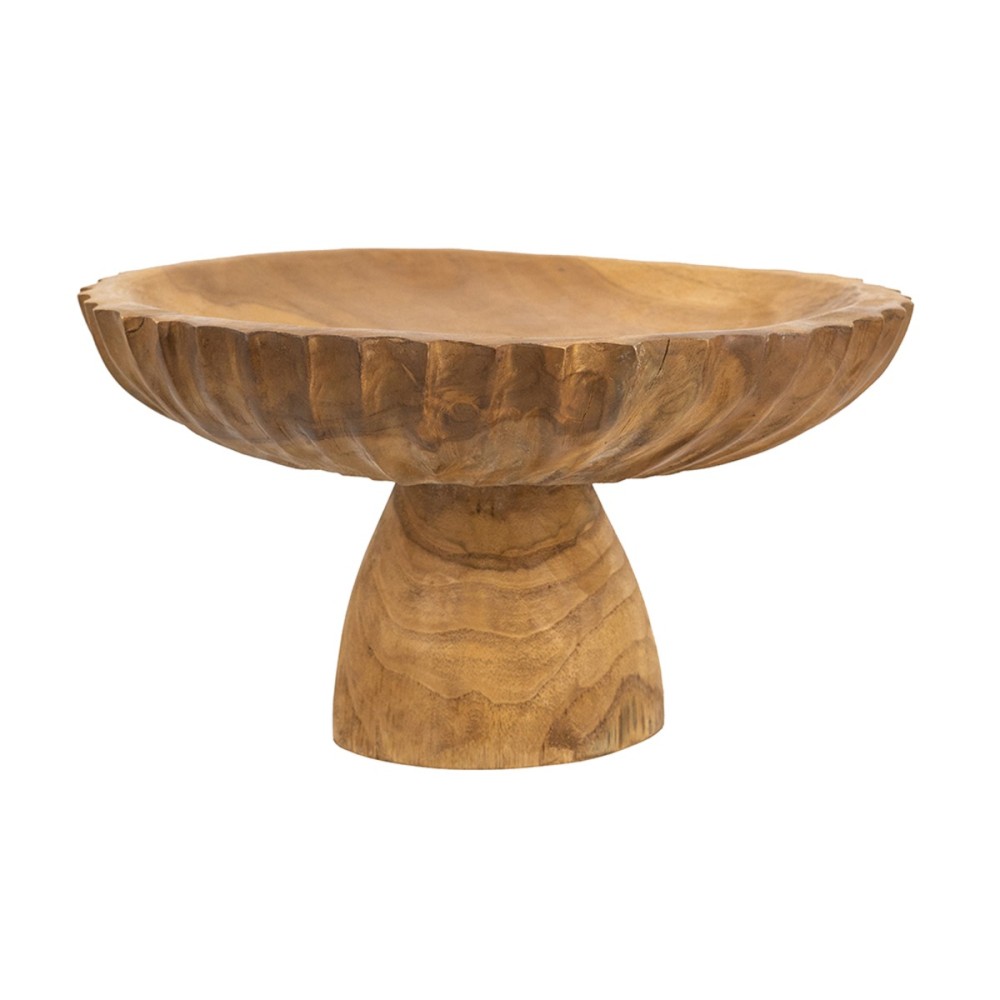 Artekko Woody Καφέ Διακοσμητική Πιατέλα από Ξύλο Teak (30x30x14)cm