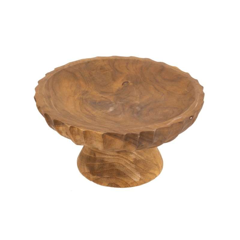 Artekko Woody Καφέ Διακοσμητική Πιατέλα από Ξύλο Teak (20x20x10)cm