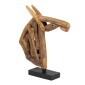 Artekko Woody Καφέ Διακοσμητικό Γλυπτό Άλογο από Ξύλο Teak (65x13x73)cm