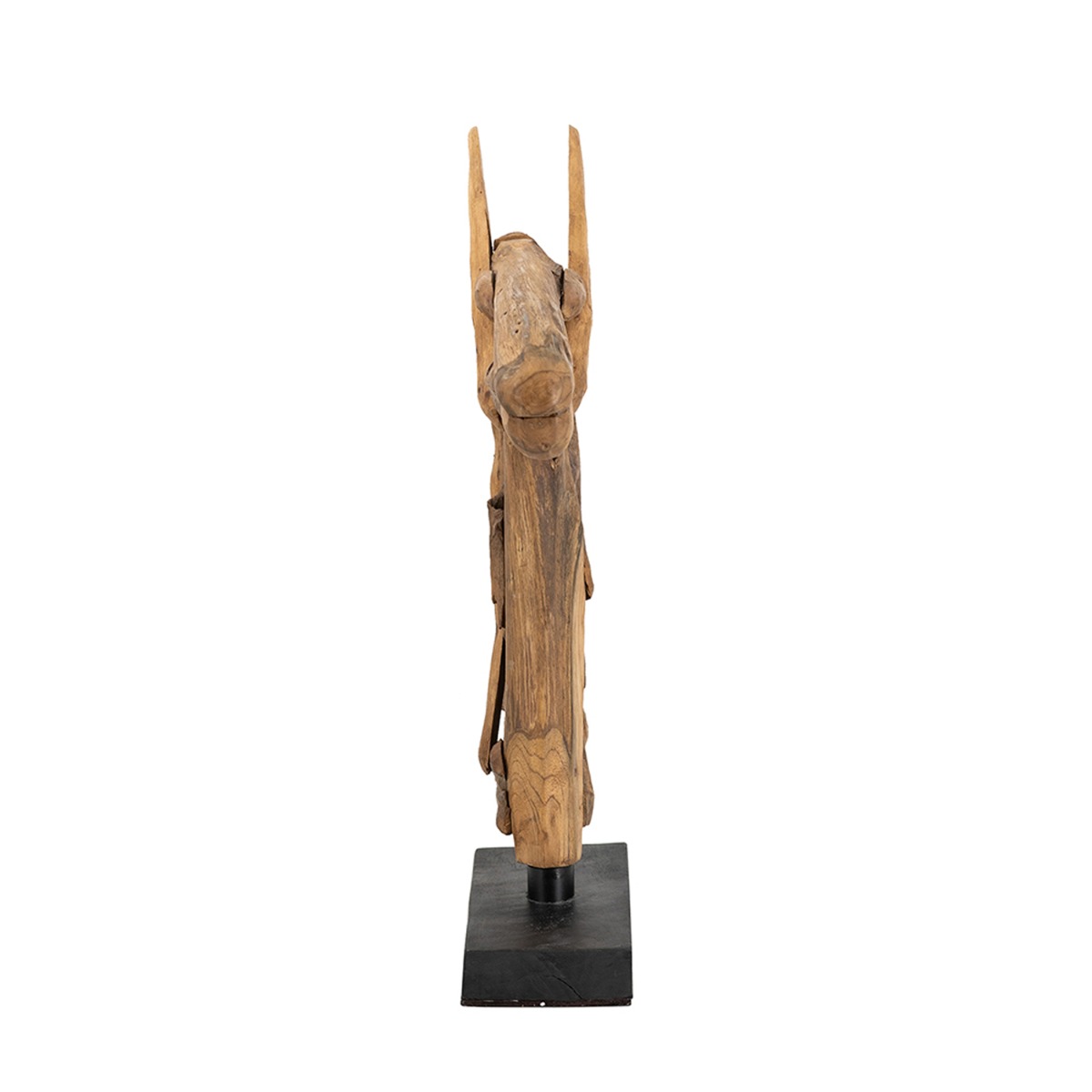 Artekko Woody Καφέ Διακοσμητικό Γλυπτό Άλογο από Ξύλο Teak (65x13x73)cm