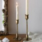 Artekko Solis Χρυσά Μεταλλικά Κηροπήγια (7.6x7.6x25.4)cm (7.6x7.6x20.3)cm 2pcs