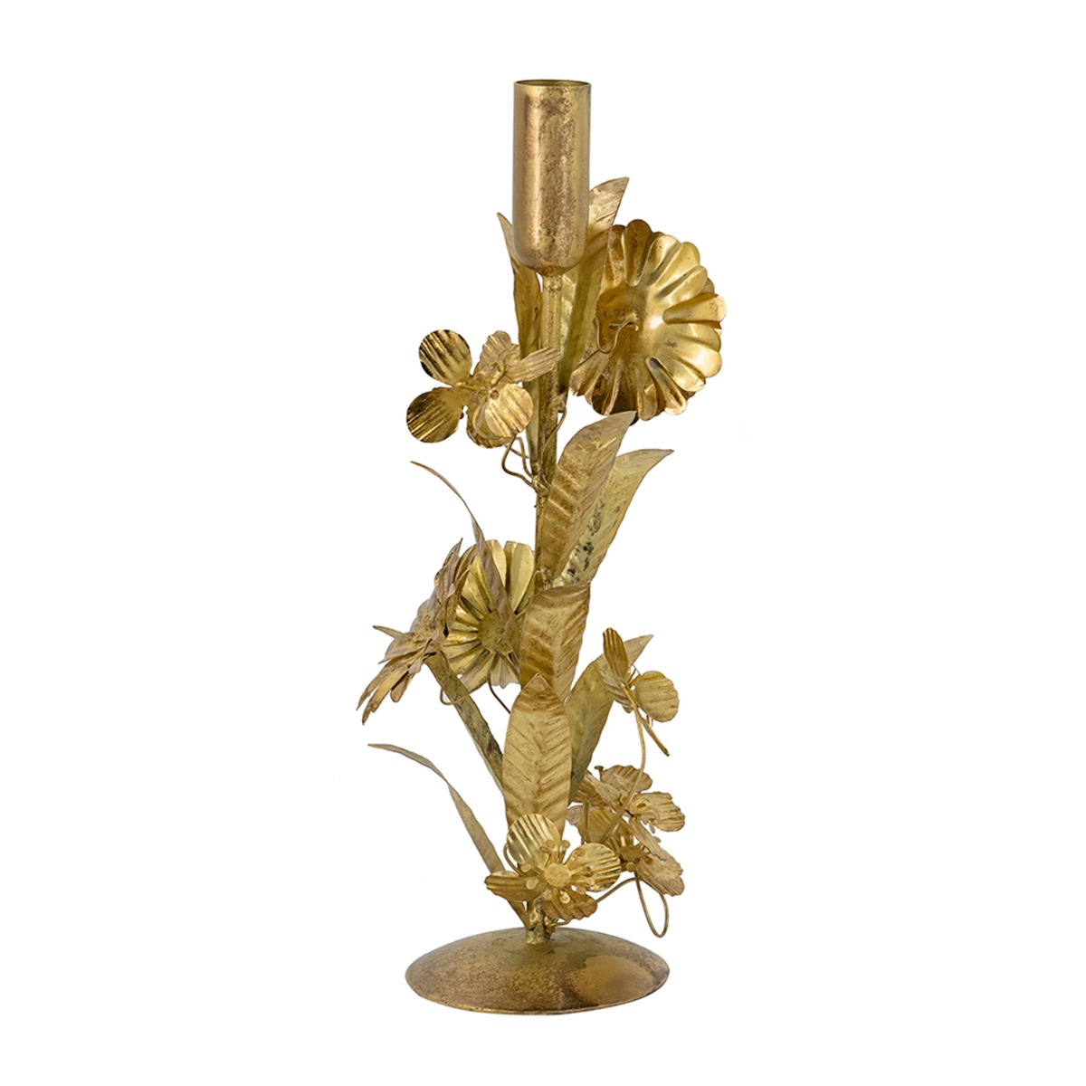 Artekko Solis Χρυσό Μεταλλικό Κηροπήγιο (9x9x30)cm