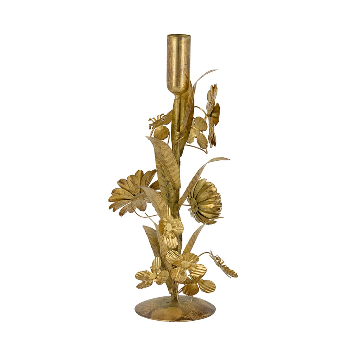 Artekko Solis Χρυσό Μεταλλικό Κηροπήγιο (9x9x30)cm