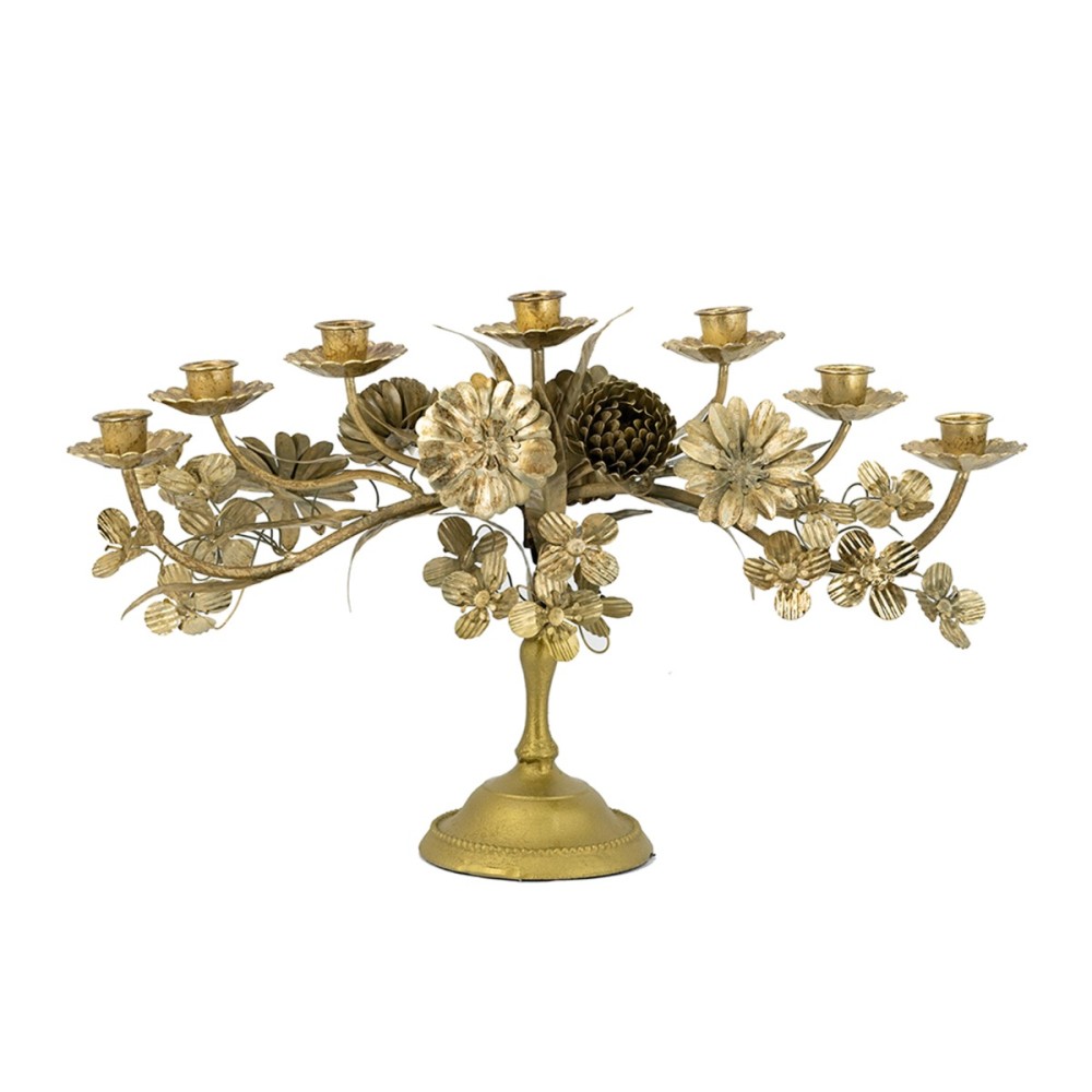 Artekko Solis Χρυσό Μεταλλικό Κηροπήγιο (47x11x27.5)cm