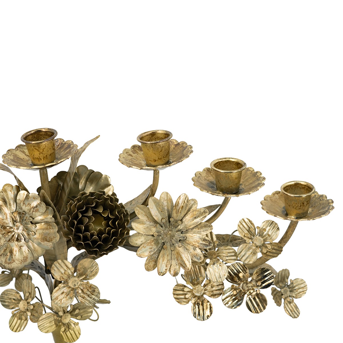 Artekko Solis Χρυσό Μεταλλικό Κηροπήγιο (47x11x27.5)cm