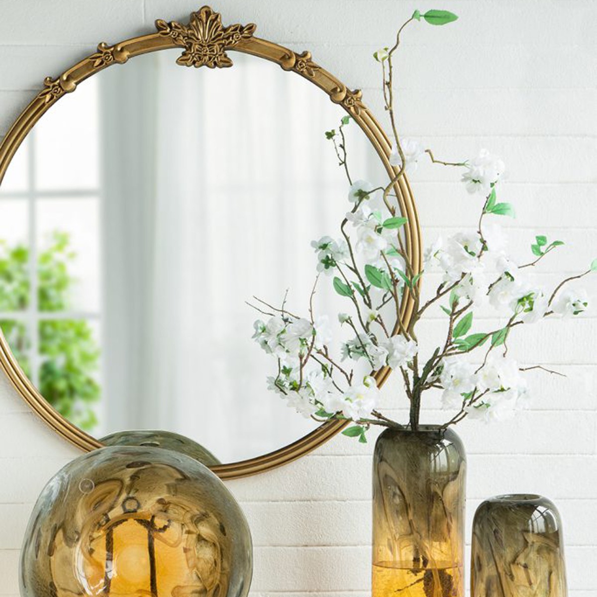Artekko Mirror Χρυσός MDF Καθρέπτης Τοίχου (76x2.5x79)cm