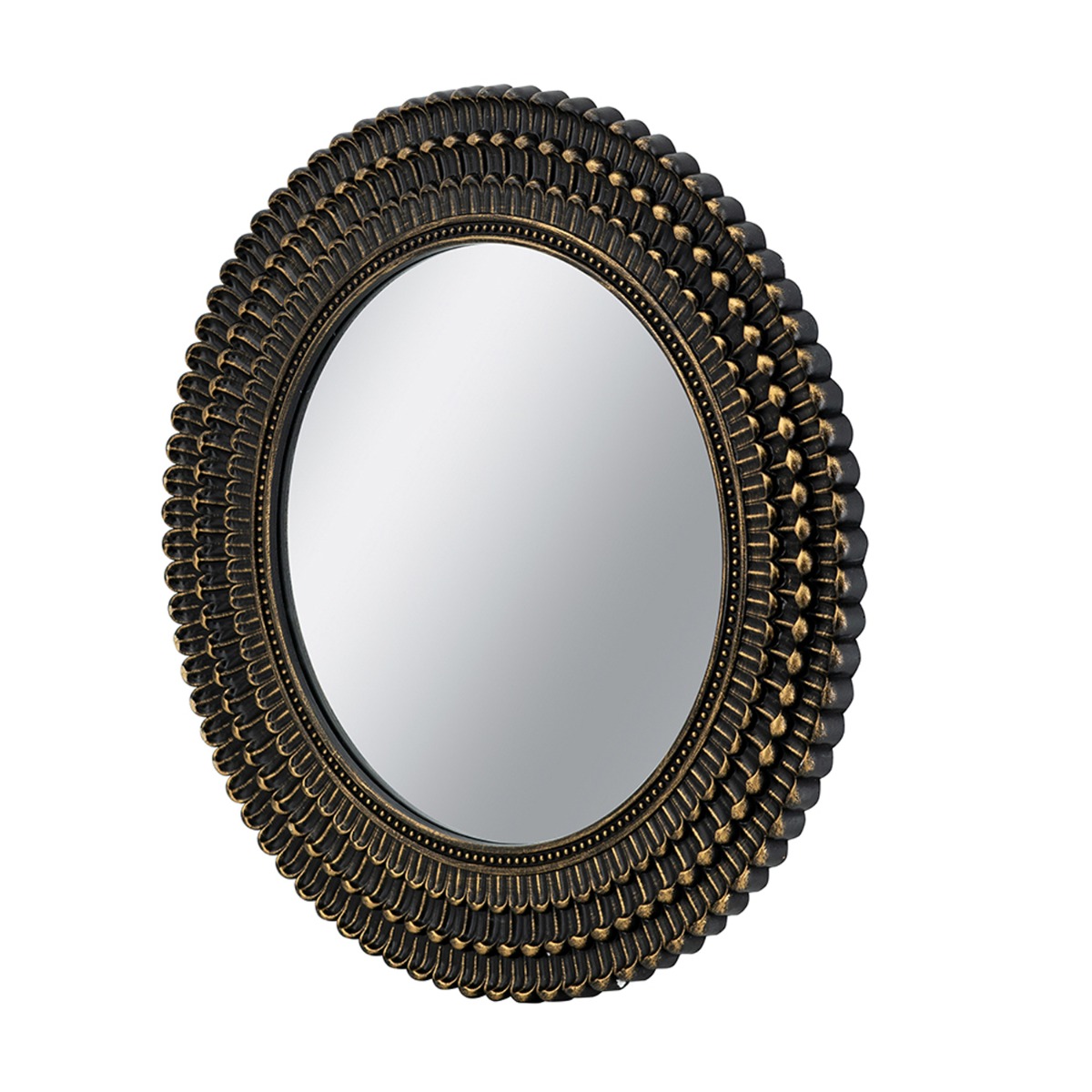 Artekko Mirror MDF Καθρέπτης Τοίχου σε Μαύρο με Χρυσό (67x3x67)cm