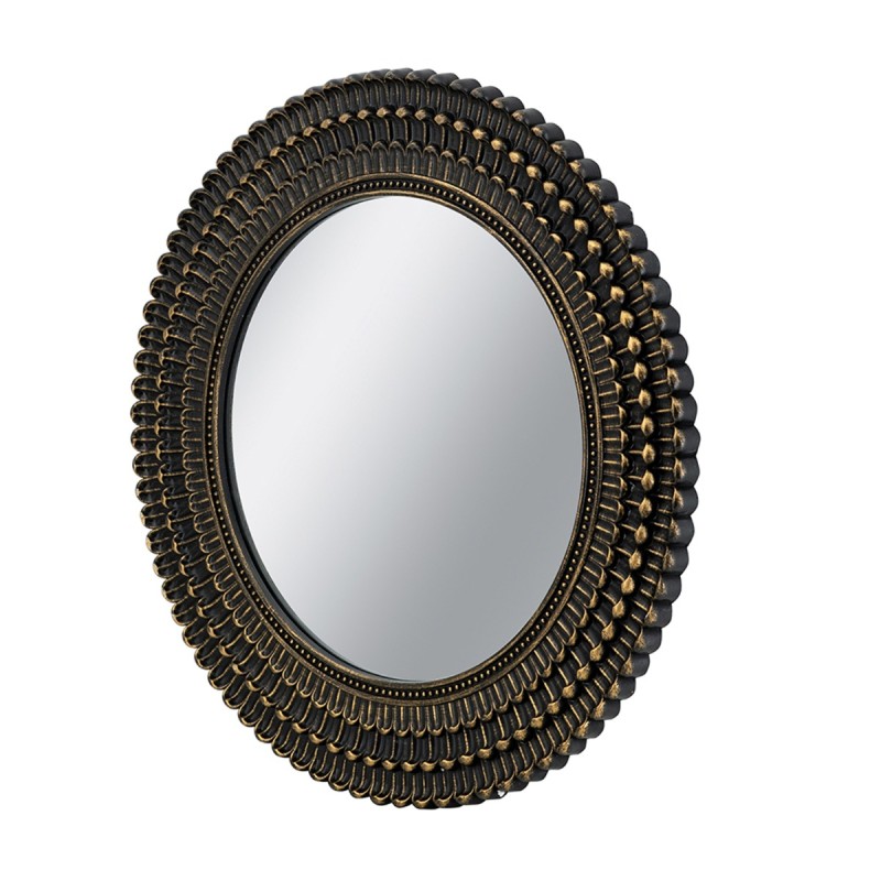 Artekko Mirror MDF Καθρέπτης Τοίχου σε Μαύρο με Χρυσό (67x3x67)cm