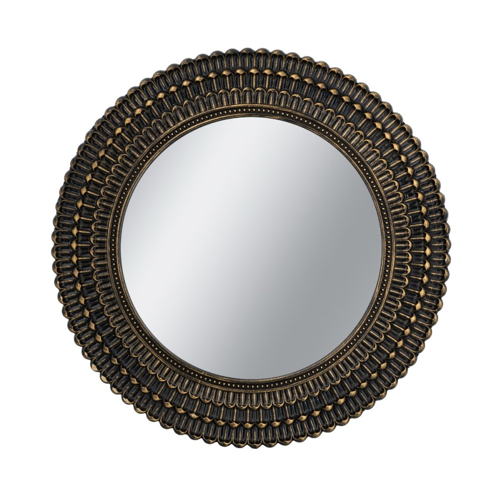 Artekko Mirror MDF Καθρέπτης Τοίχου σε Μαύρο με Χρυσό (67x3x67)cm