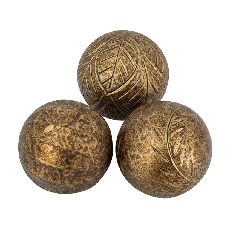 Artekko Solis Χρυσές MDF Διακοσμητικές Σφαίρες (8x8x8)cm 3pcs