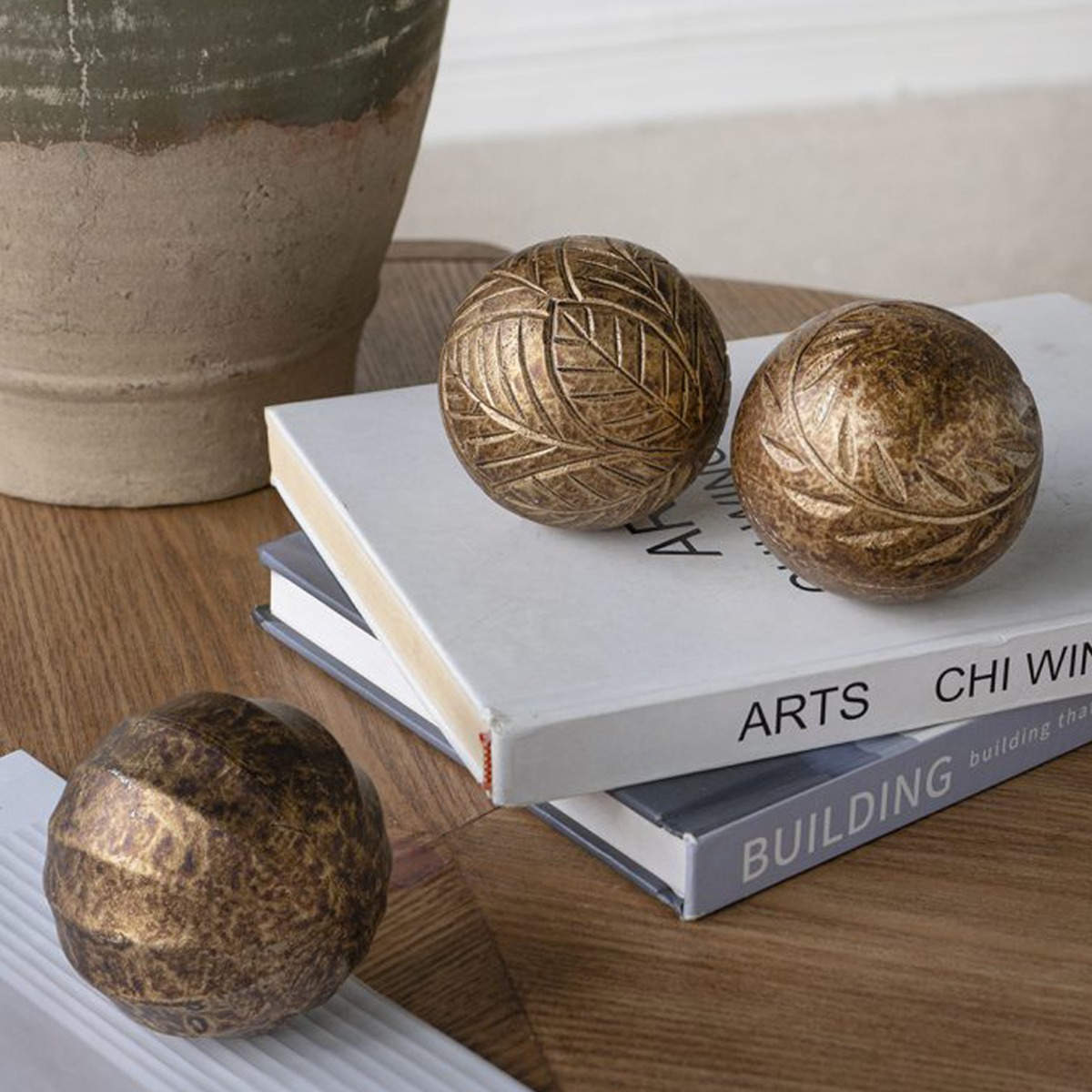 Artekko Solis Χρυσές MDF Διακοσμητικές Σφαίρες (8x8x8)cm 3pcs