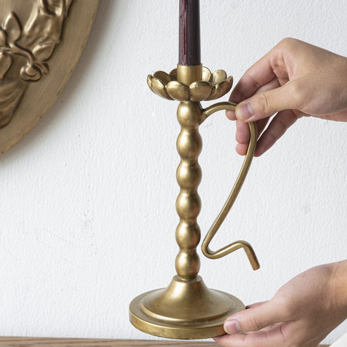 Artekko Solis Χρυσό Μεταλλικό Κηροπήγιο (13.5x11x24.5)cm