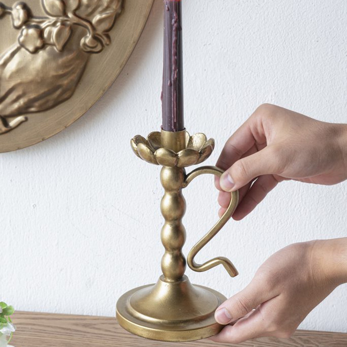 Artekko Solis Χρυσό Μεταλλικό Κηροπήγιο (12.5x11x18.5)cm