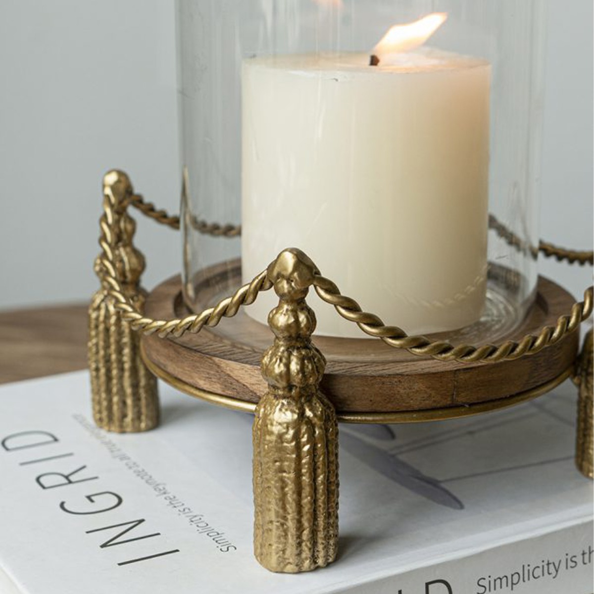 Artekko Solis Χρυσό Μεταλλικό Κηροπήγιο (15.5x15.5x22.5)cm