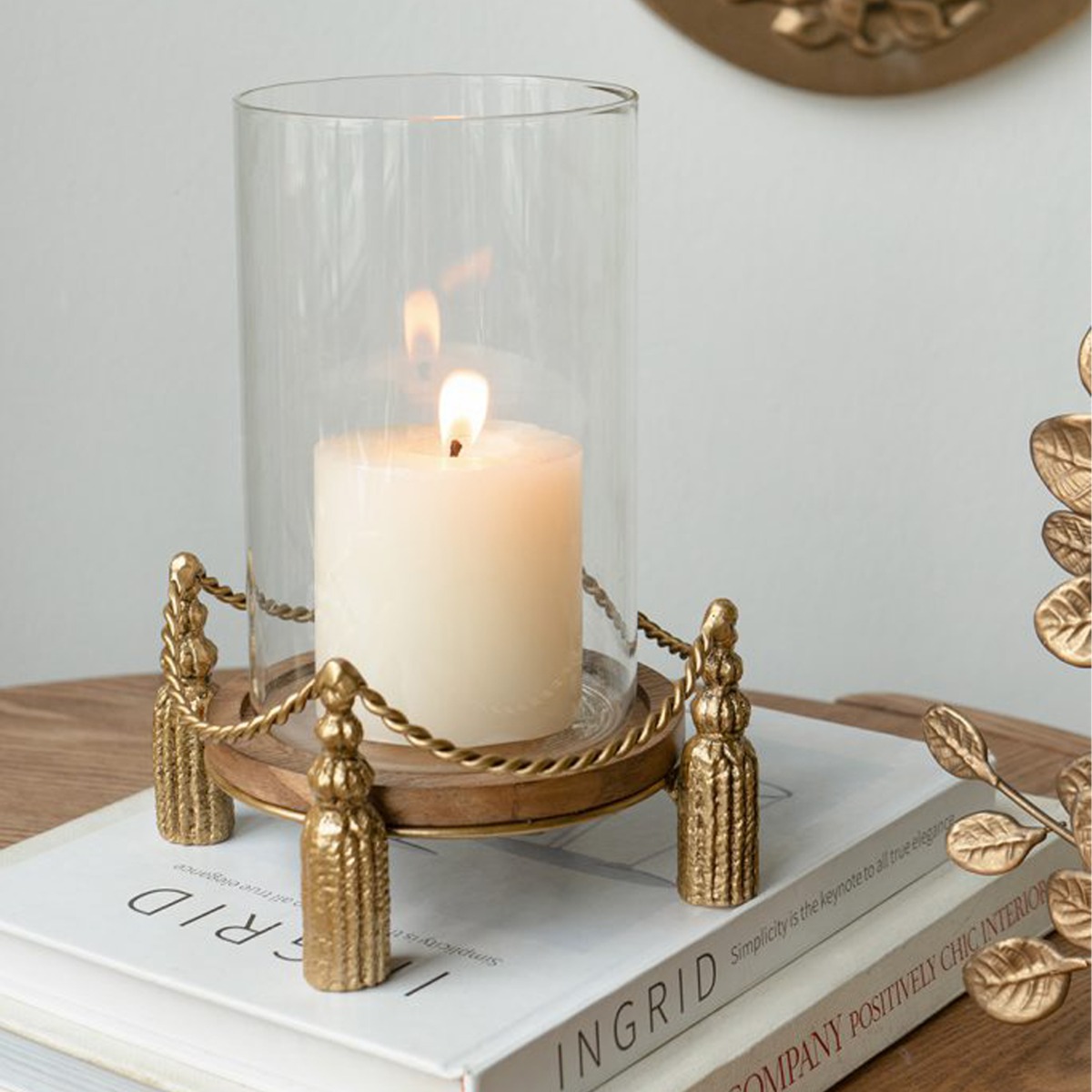 Artekko Solis Χρυσό Μεταλλικό Κηροπήγιο (15.5x15.5x22.5)cm