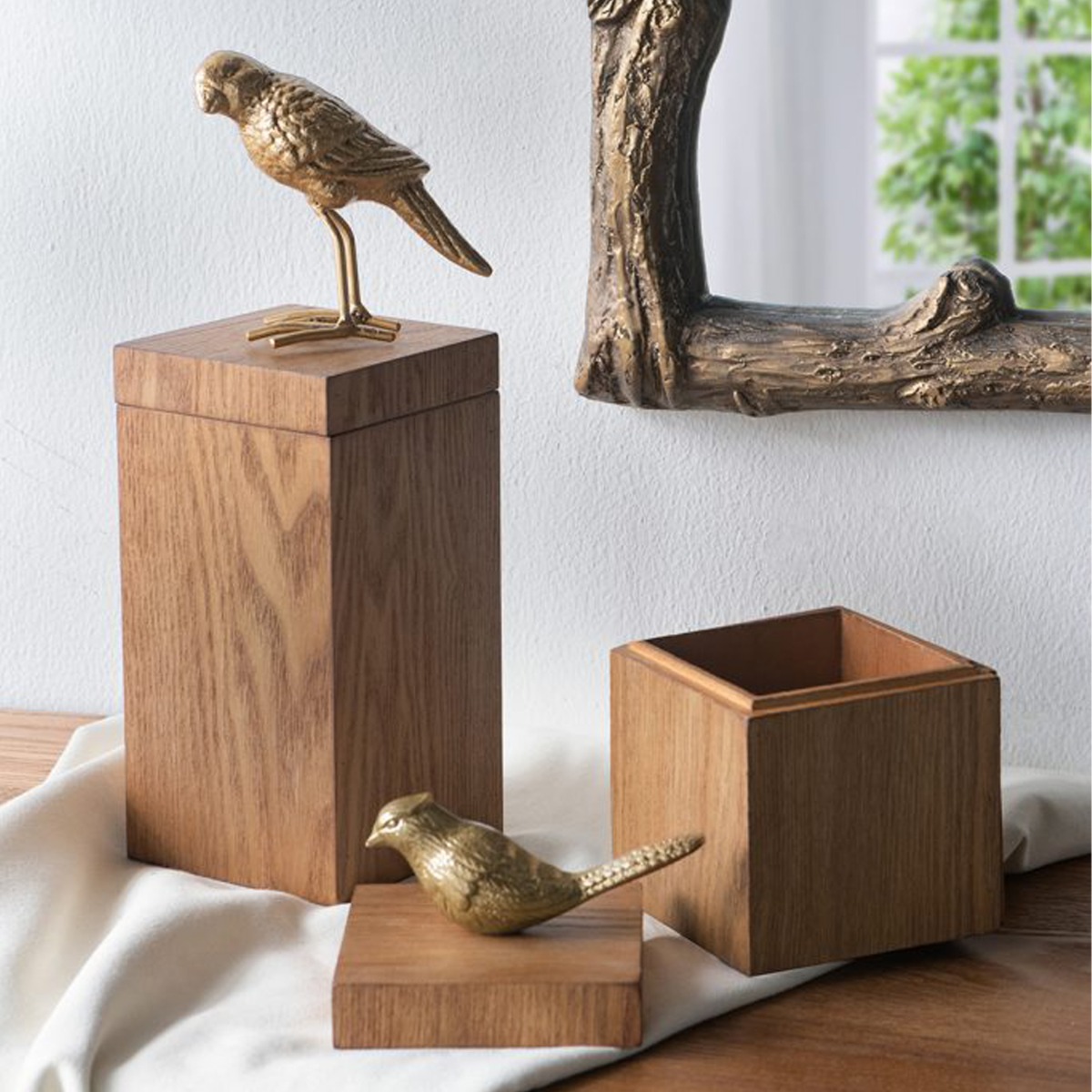 Artekko Solis Καφέ MDF Κοσμηματοθήκη Διακοσμητικό Κουτί (10x10x17)cm