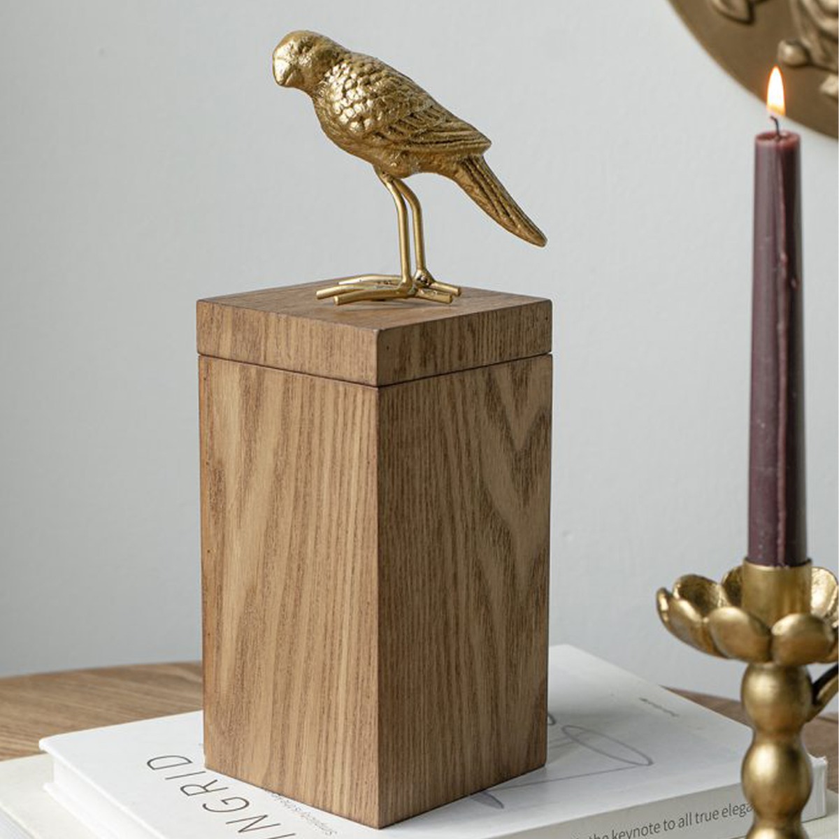 Artekko Solis Καφέ MDF Κοσμηματοθήκη Διακοσμητικό Κουτί (10x10x30)cm