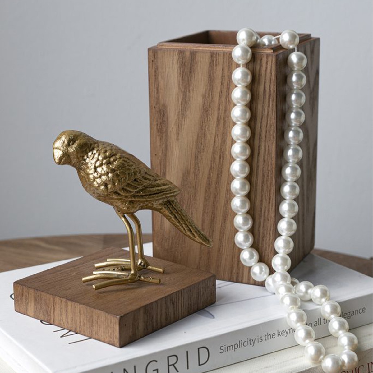 Artekko Solis Καφέ MDF Κοσμηματοθήκη Διακοσμητικό Κουτί (10x10x30)cm