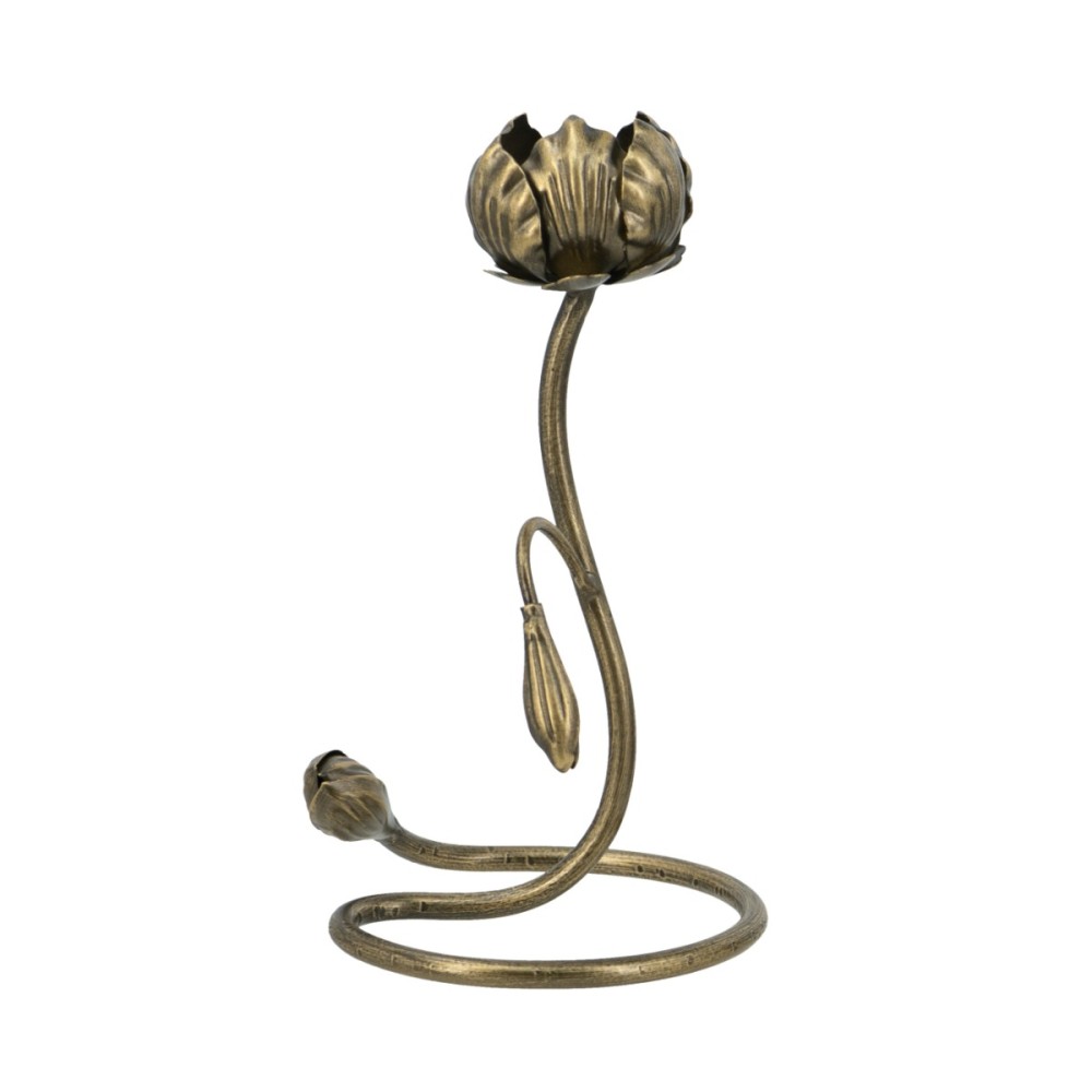 Artekko Solis Χρυσό Μεταλλικό Κηροπήγιο (12.5x13x23)cm