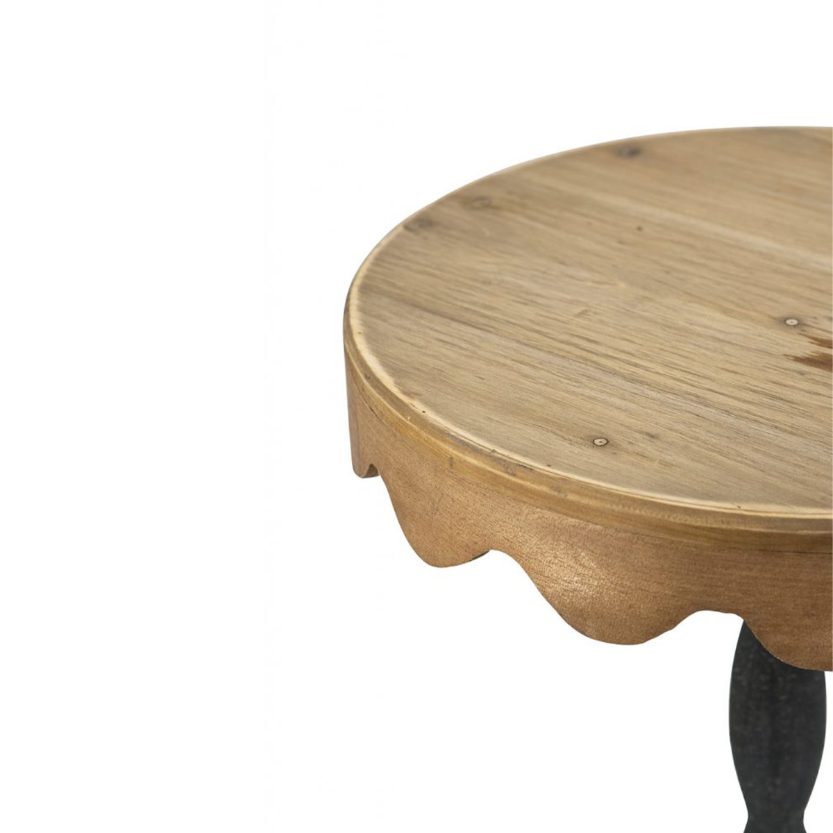 Artekko Solis Καφέ Βοηθητικό Τραπέζι από Ξύλο Ελάτης με Μαύρη Μεταλλική Βάση (30.3x30.3x75)cm