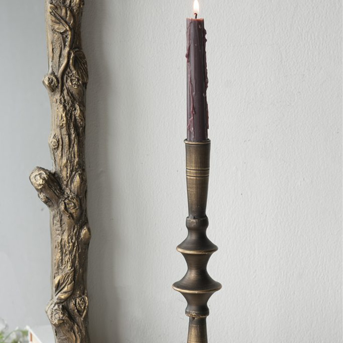 Artekko Solis Μεταλλικό Κηροπήγιο Μαύρο με Χρυσό (9x9x28.5)cm