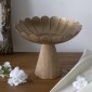 Artekko Solis Χρυσό Μεταλλικό Μπολ με Βάση από Ξύλο Πεύκου (25x25x20)cm