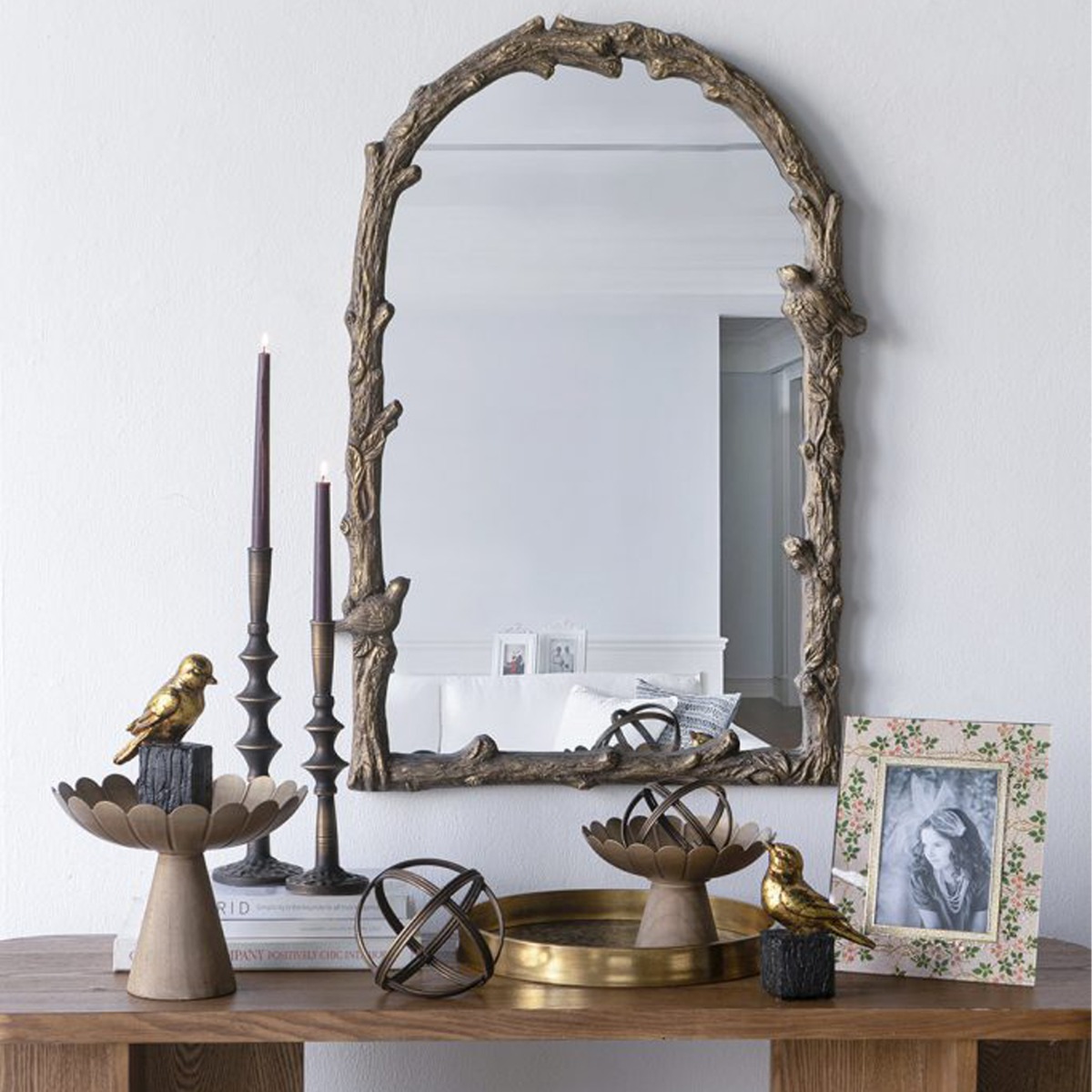 Artekko Solis Χρυσό Μεταλλικό Μπολ με Βάση από Ξύλο Πεύκου (25x25x20)cm