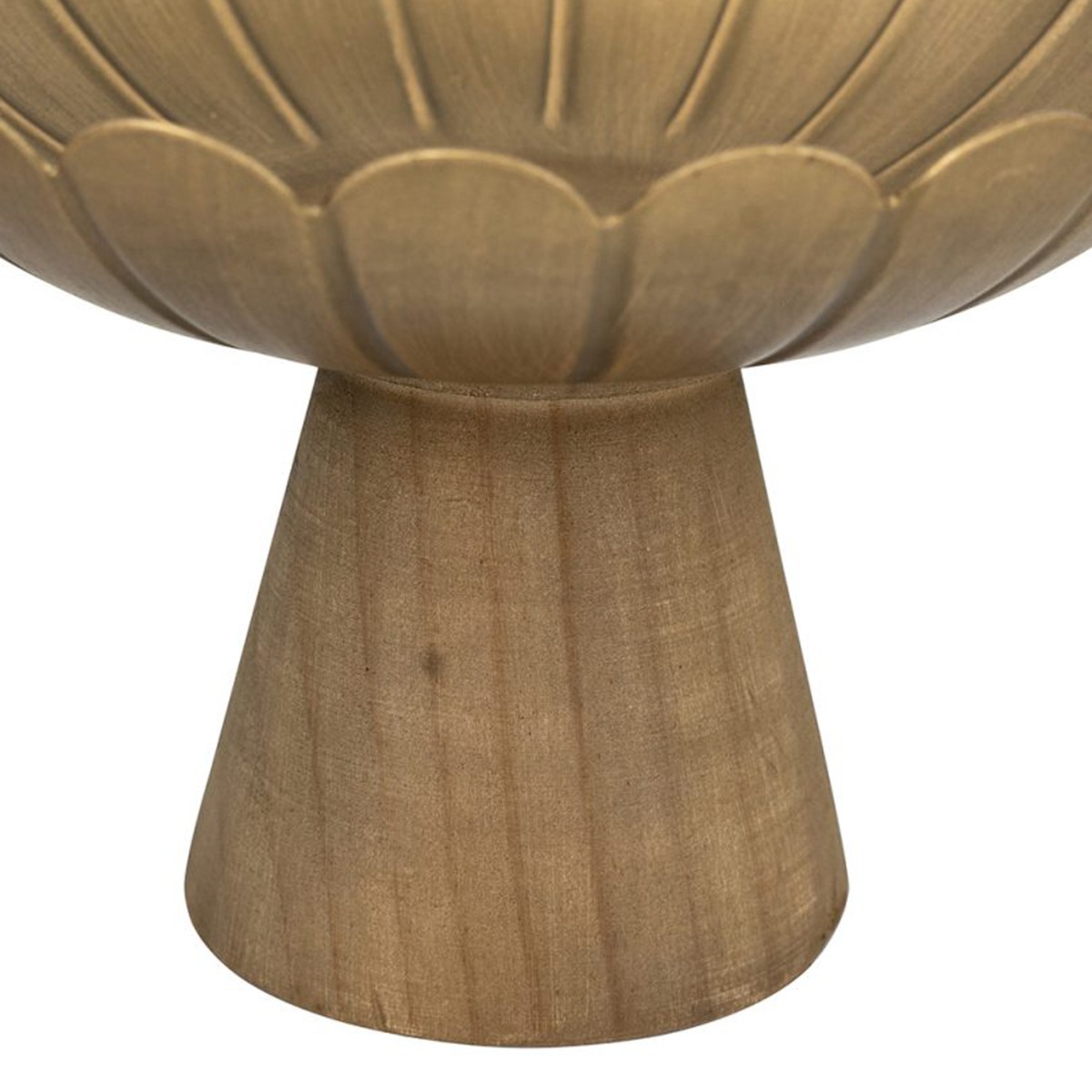 Artekko Solis Χρυσό Μεταλλικό Μπολ με Βάση από Ξύλο Πεύκου (20x20x14)cm