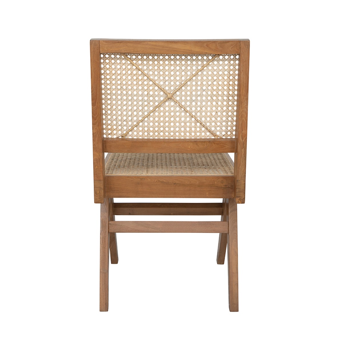 Artekko Lume Καφέ Καρέκλα με Ρατάν από Ξύλο Teak (45x49x89)cm