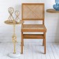 Artekko Lume Καφέ Καρέκλα με Ρατάν από Ξύλο Teak (45x49x89)cm