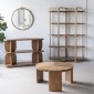 Artekko Lume Καφέ MDF Ραφιέρα με Χρυσό Μεταλλικό Σκελετό (121.5x40x179)cm