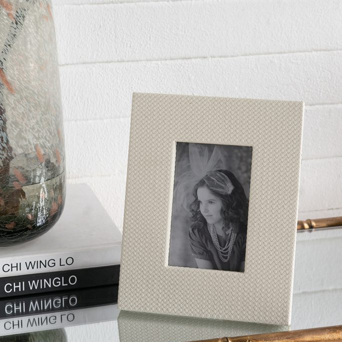 Artekko Lisa MDF Κορνίζα με Λευκό Τεχνόδερμα για Φωτογραφία 3.5x5.5" (19x2x24)cm