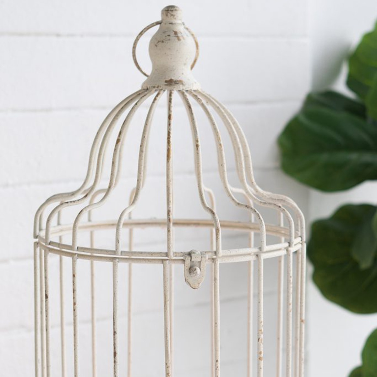 Artekko Lantern Μεταλλικά Φανάρια Κλουβιά σε Λευκή Πατίνα (26.7x26.7x67.3)cm (22.9x22.9x57.1)cm 2pcs