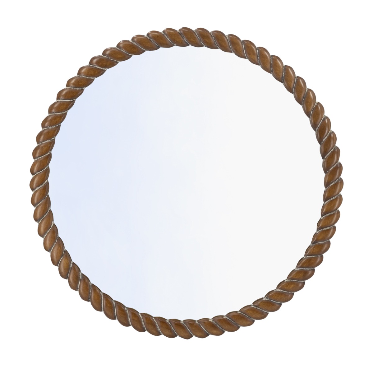 Artekko Spiral Καφέ Ξύλινος Καθρέπτης Τοίχου (72x72x3)cm