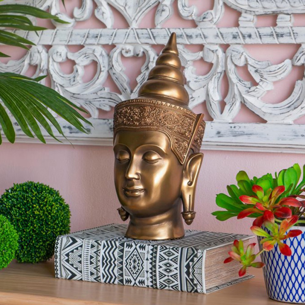 Artekko Buddha Προτομή διακοσμητική Βούδας μεγάλη 16X19X36