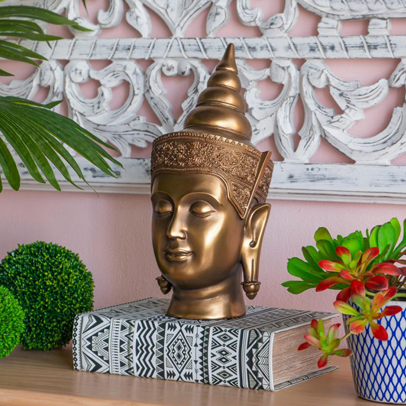 Artekko Buddha Προτομή διακοσμητική Βούδας μεγάλη 16X19X36