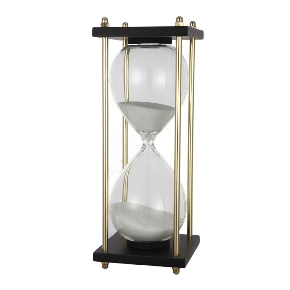 Artekko Hourglass Κλεψύδρα Διακοσμητική Γυαλί Μέταλλο Μαύρο Χρυσό (9.8x9.8x23)cm
