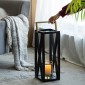 Artekko Lantern Φανάρι Διακοσμητικό Ξύλο/Μέταλλο Μαύρο/Χρυσό (26x21x64)cm