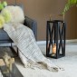 Artekko Lantern Φανάρι Διακοσμητικό Ξύλο/Μέταλλο Μαύρο/Χρυσό (26x21x64)cm