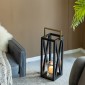 Artekko Lantern Φανάρι Διακοσμητικό Ξύλο/Μέταλλο Μαύρο/Χρυσό (26x21x64)cm
