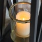 Artekko Lantern Φανάρι Διακοσμητικό Ξύλο/Μέταλλο Μαύρο/Χρυσό (26x21x64)cm