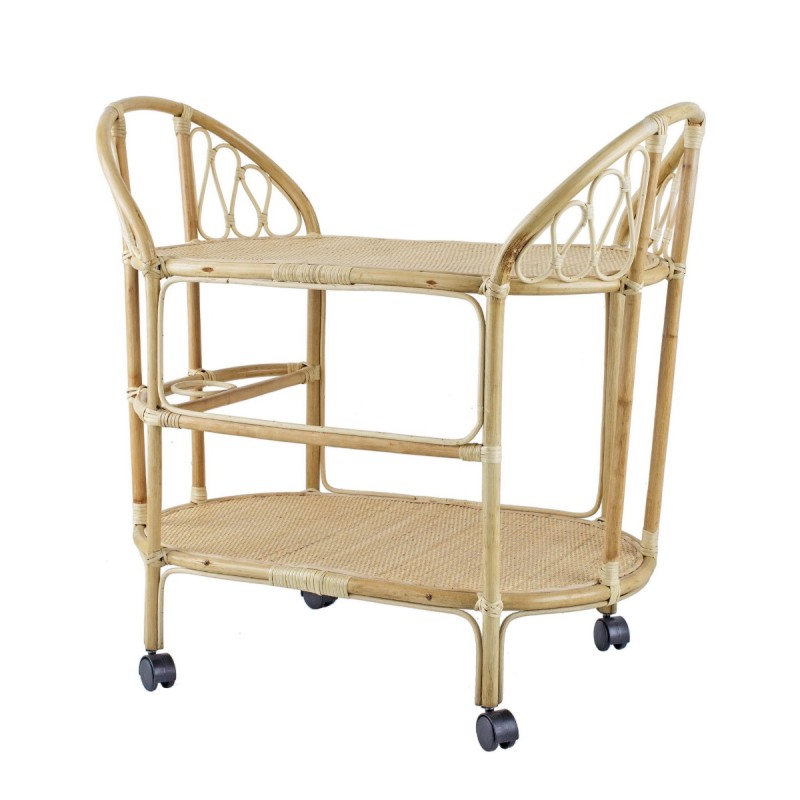 Artekko Rattan Τρόλεϊ - Μπαρ από Ρατάν σε Φυσική Απόχρωση (91.4x53.9x86.4)cm