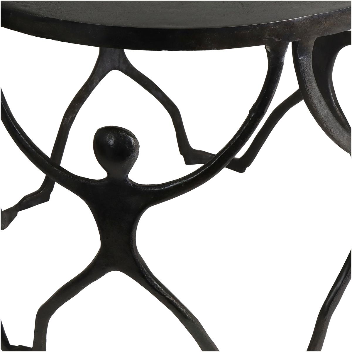 Τραπεζάκι ArteLibre Άνθρωποι Μαύρο Αλουμίνιο 58x58x49cm Σετ 2Τμχ