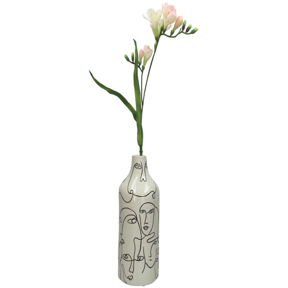 Βάζο ArteLibre Πρόσωπο Λευκό Δολομίτης 12.7x12.7x28.2cm