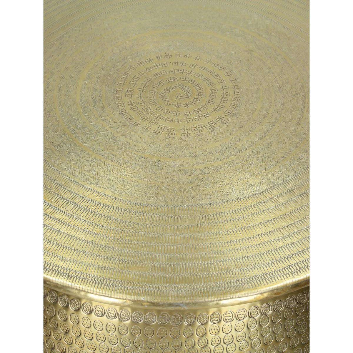 Τραπεζάκι-Κασπώ ArteLibre Μέταλλο Χρυσό 59x59x46cm Σετ 3Τμχ